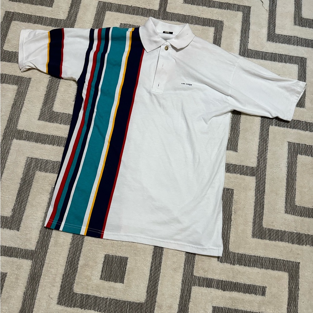 Vintage 90s Mexico Striped Polo Shirt